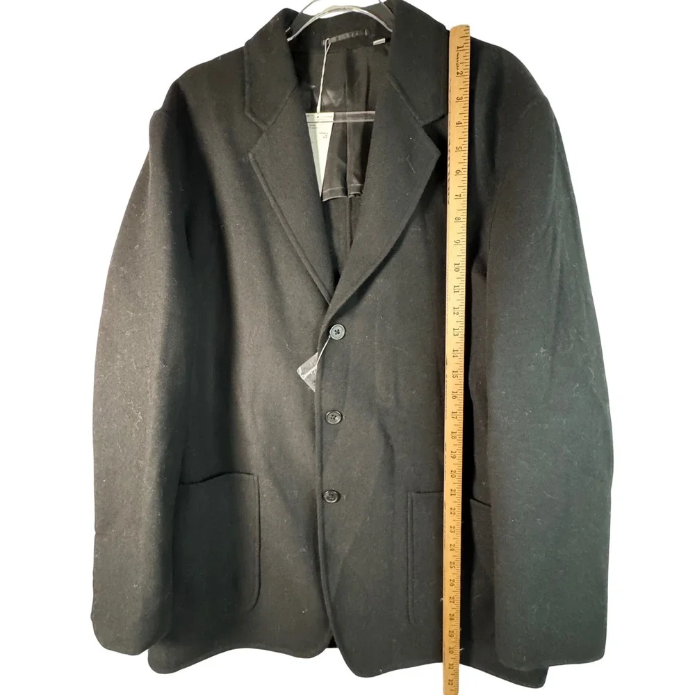 Uniqlo U Lemaire‎ Wool Blended Tailored Jacket Black Large Mens Blazer Coat NEW